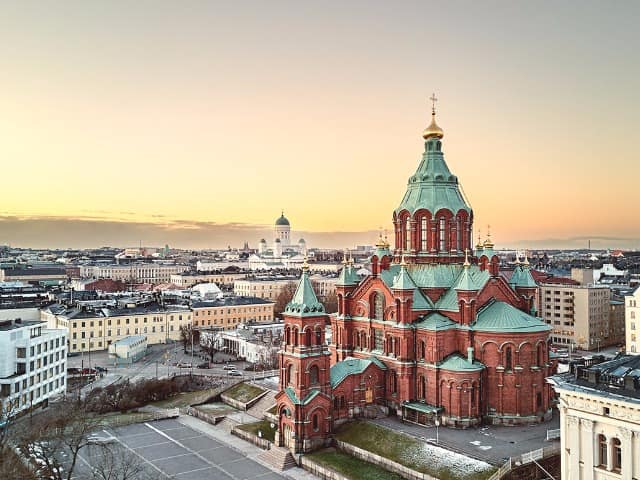 Vista aérea de Helsinki, Finlândia.